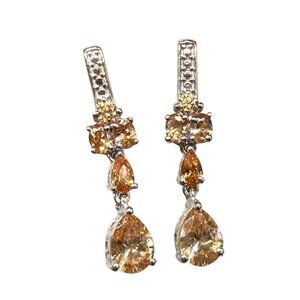 New Karis STS Teardrop Crystal Earrings 925 Post Only